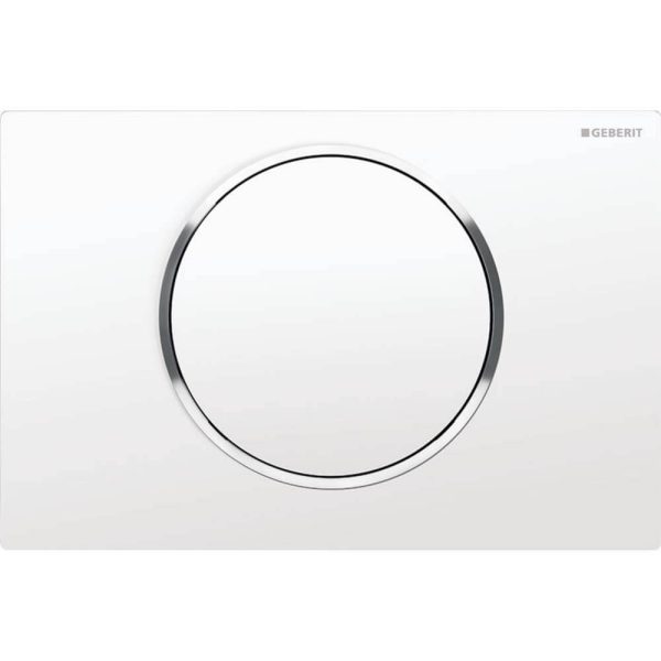 Clapeta actionare Geberit Sigma10 alb, inel design cromat lucios General Instal magazin instalatii termice sanitare