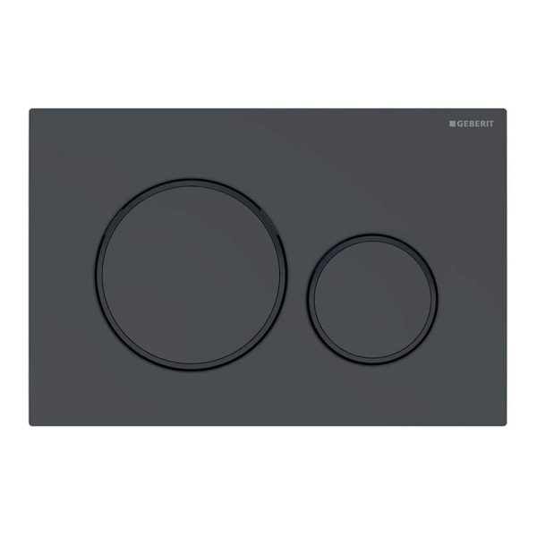 Clapeta actionare Geberit Sigma20 negru, inele design negru mat General Instal magazin instalatii termice sanitare